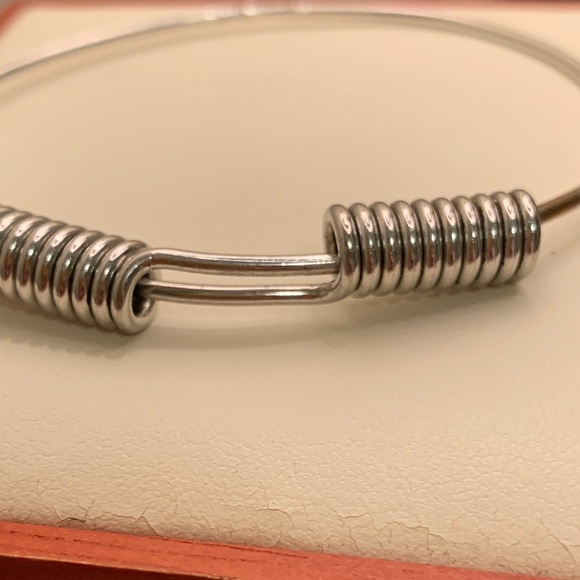 NAPIER VINTAGE Coil Spring Silver Bangle Bracelet 1990s - Picture 4 of 7